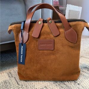 Parker Thatch Carmel Suede Small Charlie NWT